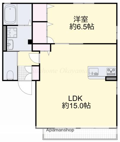 エンドレスA棟(1LDK/2階)の間取り写真