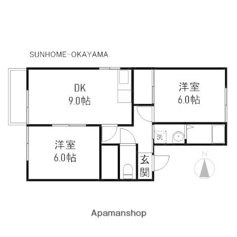 メゾンシャルマン A(2DK/1階)の間取り写真