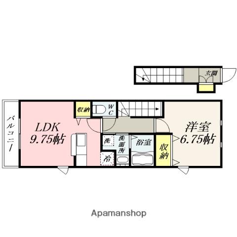 キャトルセゾン(1LDK/2階)の間取り写真