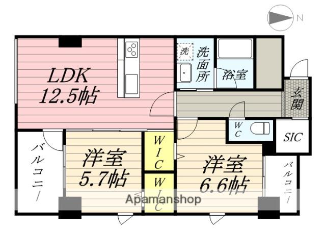 SERENA MARUNOUCHI(2LDK/2階)の間取り写真
