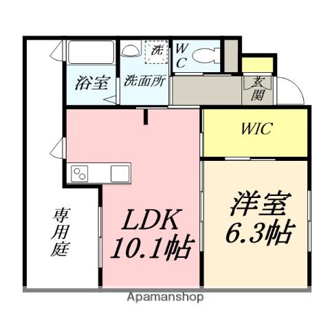 OCTO CASA OMACHI Ⅱ(1LDK/1階)の間取り写真