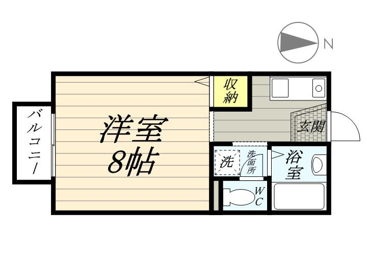 レジデンス高柳A棟(ワンルーム/1階)の間取り写真