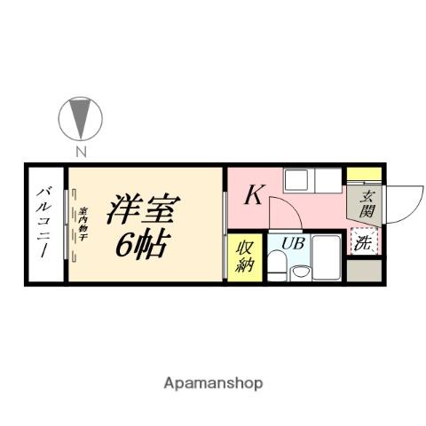 シャルム岡本(1K/2階)の間取り写真