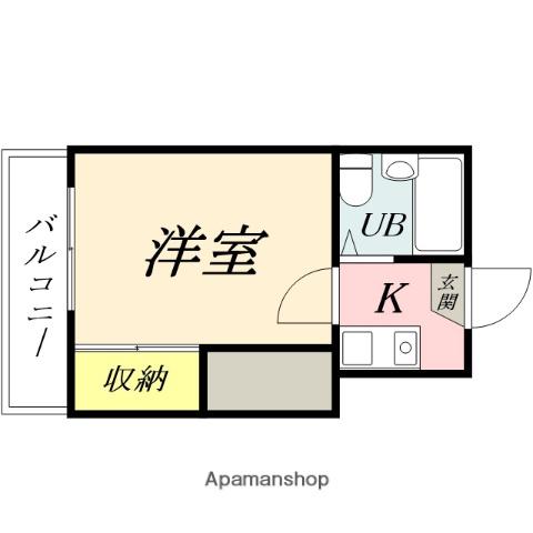 下伊福上町第1レジデンス(1K/2階)の間取り写真
