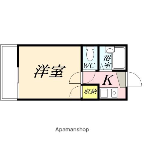清輝橋第2レジデンス(1K/1階)の間取り写真