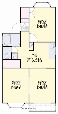 ミサワアイタウンB棟(3DK/2階)の間取り写真