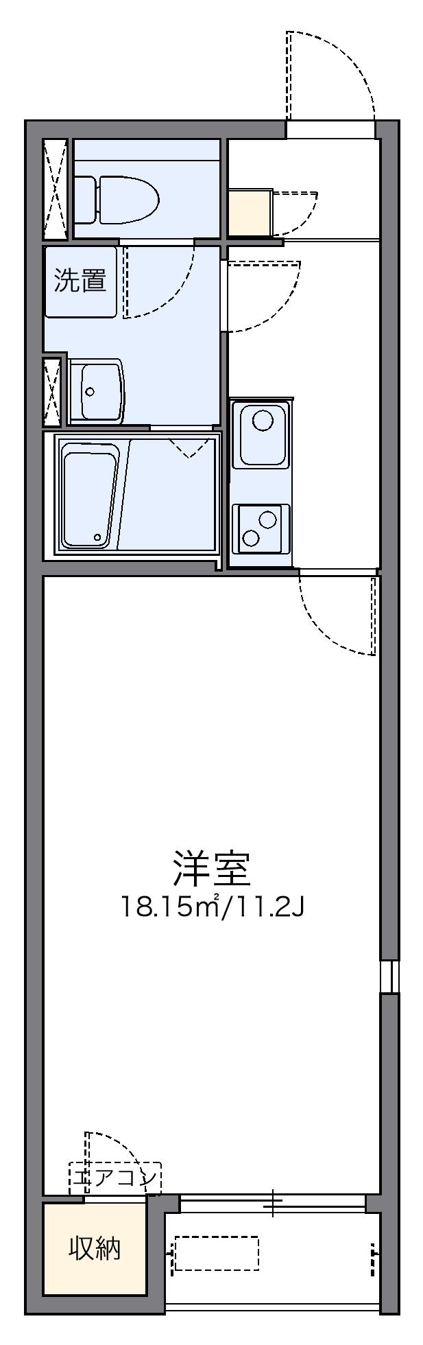 レオネクストストンフィルド(1K/1階)の間取り写真