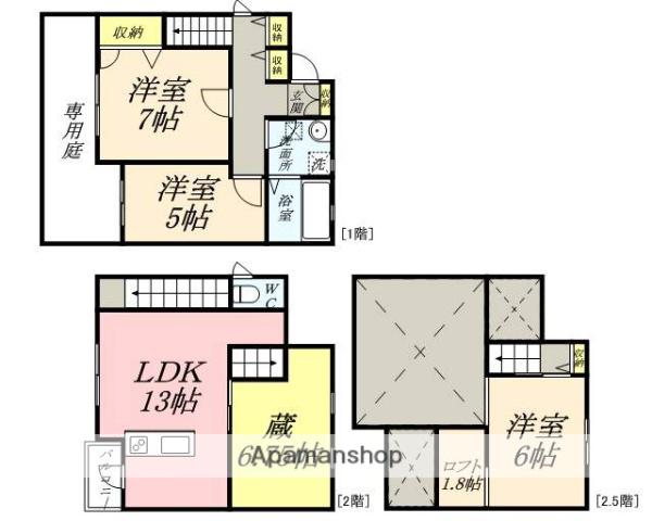岡山電軌東山本線 東山・おかでんミュージアム駅駅 徒歩28分 2階建 築15年(3LDK)の間取り写真