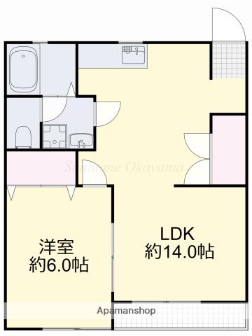 ララ松崎(1LDK/2階)の間取り写真