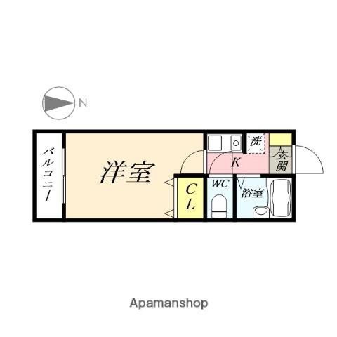 ミレニアム富町(1K/2階)の間取り写真