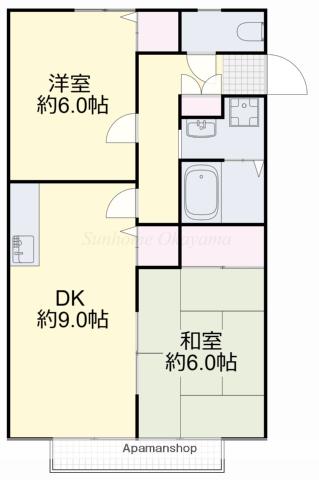 サンビレッジ竜之口E(2DK/2階)の間取り写真