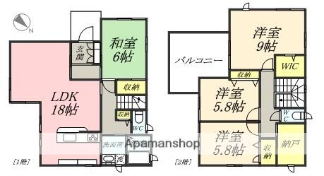 山陽本線 瀬戸駅 徒歩10分 2階建 築22年(4LDK)の間取り写真