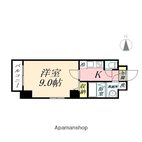 ピアスマート医大東(1K/2階)の間取り写真