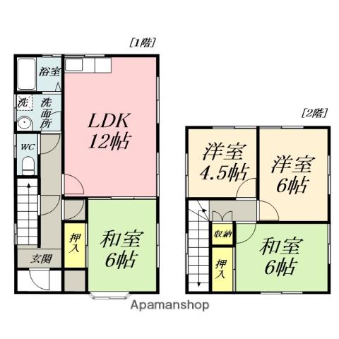 宇野線 備前西市駅 徒歩40分 2階建 築37年(4LDK)の間取り写真