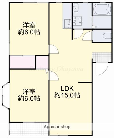 シティハウスクレミ C(2LDK/2階)の間取り写真