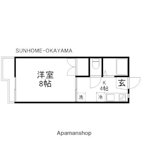 ドエル津島(1K/2階)の間取り写真