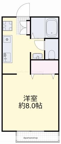 フォレスト桑野B(1K/2階)の間取り写真