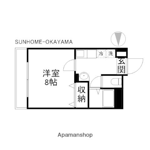 HILL COLLEGE DUO(1K/1階)の間取り写真