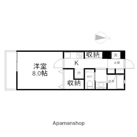 クレル西川原 S棟(1K/1階)の間取り写真