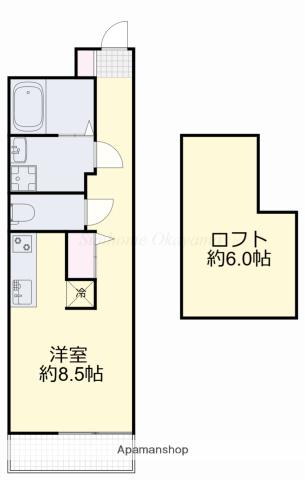 フィユメゾン学南町(ワンルーム/3階)の間取り写真