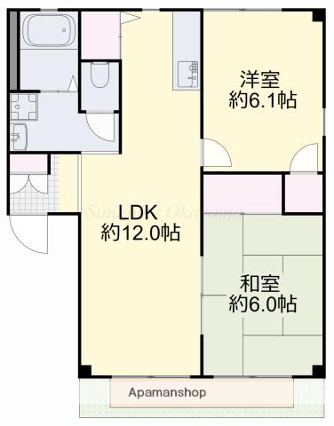 グリーンハイツA(2LDK/1階)の間取り写真