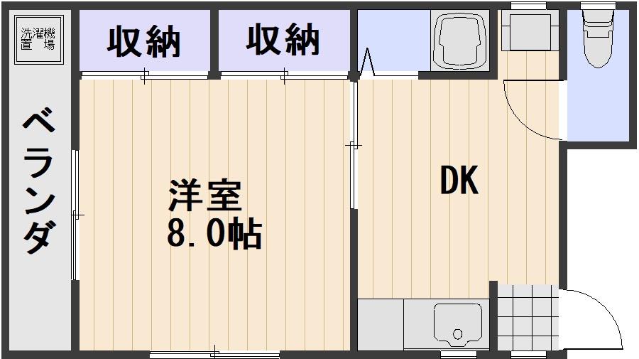 コーポKY(1DK/2階)の間取り写真