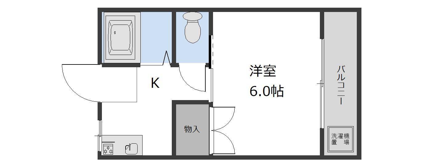 グリーンハイツ(1K/2階)の間取り写真