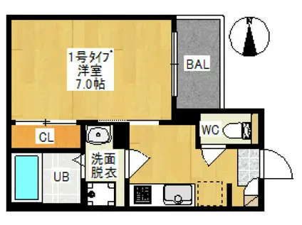 REGALEST 上中野(1K/1階)の間取り写真