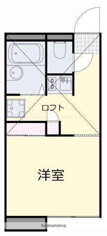 ラルゴ上道(1K/2階)の間取り写真