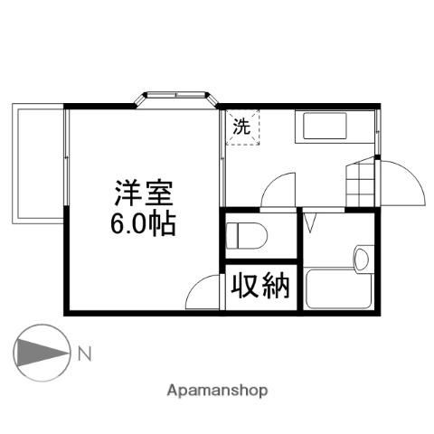 トピア国富けやき通(1K/1階)の間取り写真