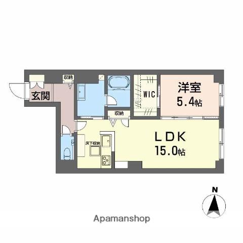 プレミアス学南(1LDK/1階)の間取り写真