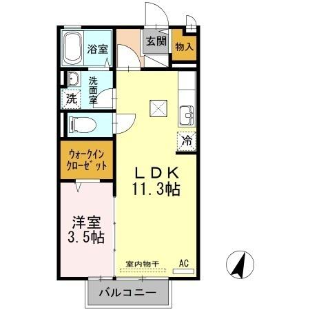 アネシス(1LDK/1階)の間取り写真