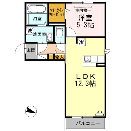 メナージュ(1LDK/2階)の間取り写真
