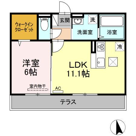 LUPINUS GARDEN(1LDK/1階)の間取り写真