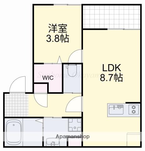 REGALE 船頭町(1LDK/1階)の間取り写真