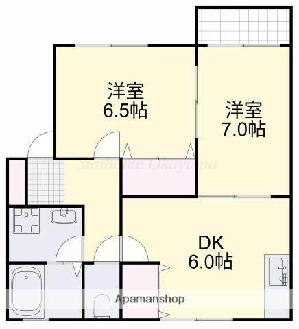 シェーンブルグE棟(2DK/2階)の間取り写真