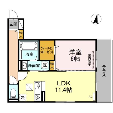 メゾン ド フルール(1LDK/1階)の間取り写真