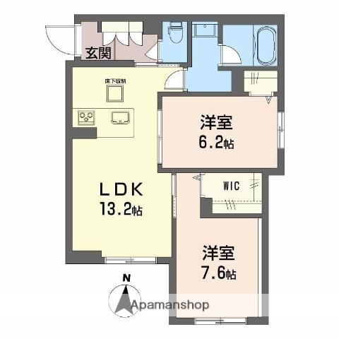 セレーノ野田(2LDK/1階)の間取り写真