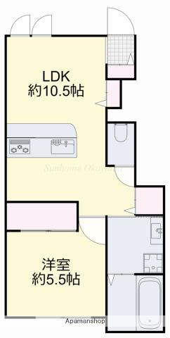 GRATIA(1LDK/1階)の間取り写真