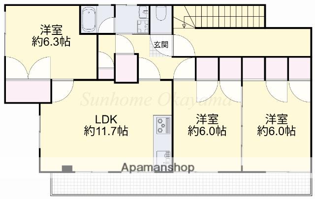 コーポ小宮山(3LDK/2階)の間取り写真