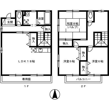スプルース(3LDK)の間取り写真
