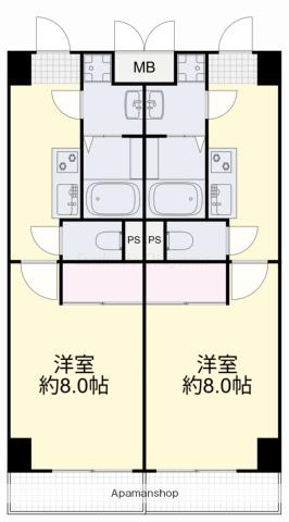 ALPHA PLUS BLD(1K/8階)の間取り写真