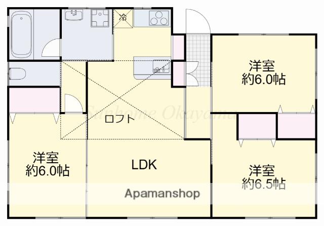 山陽本線 北長瀬駅 徒歩23分 1階建 築19年(3SLDK)の間取り写真