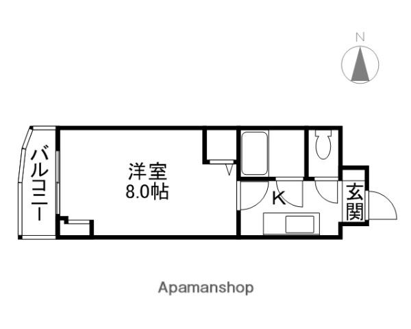 シャトー日興(1K/3階)の間取り写真