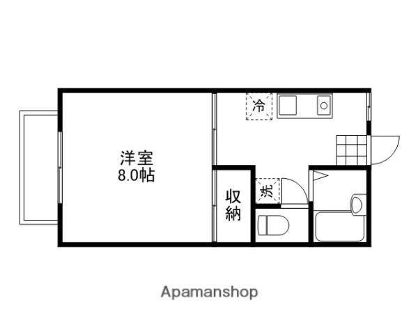 ドミール小川パートⅡ(1K/2階)の間取り写真