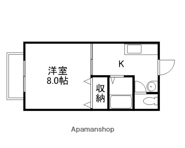 メゾンフォレスタⅤ(1K/1階)の間取り写真