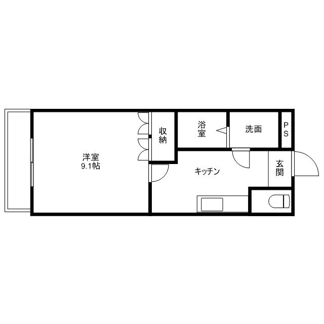 ルナ フォレスト(1K/2階)の間取り写真