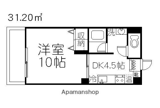 グランベルデ南方(1DK/4階)の間取り写真