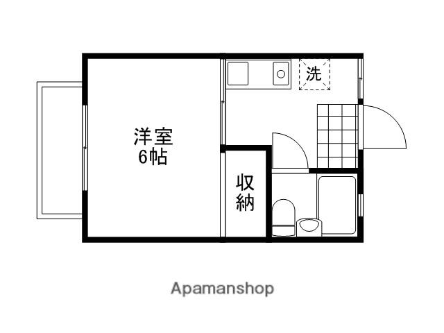 アルファ清心町(1K/2階)の間取り写真