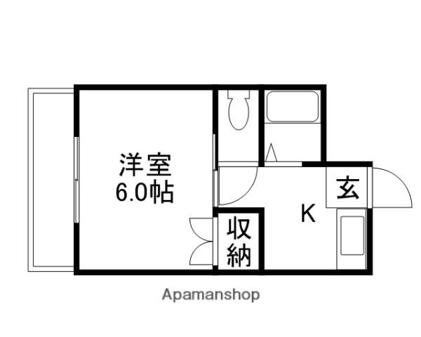 サンハイム青江Ⅱ(1K/3階)の間取り写真